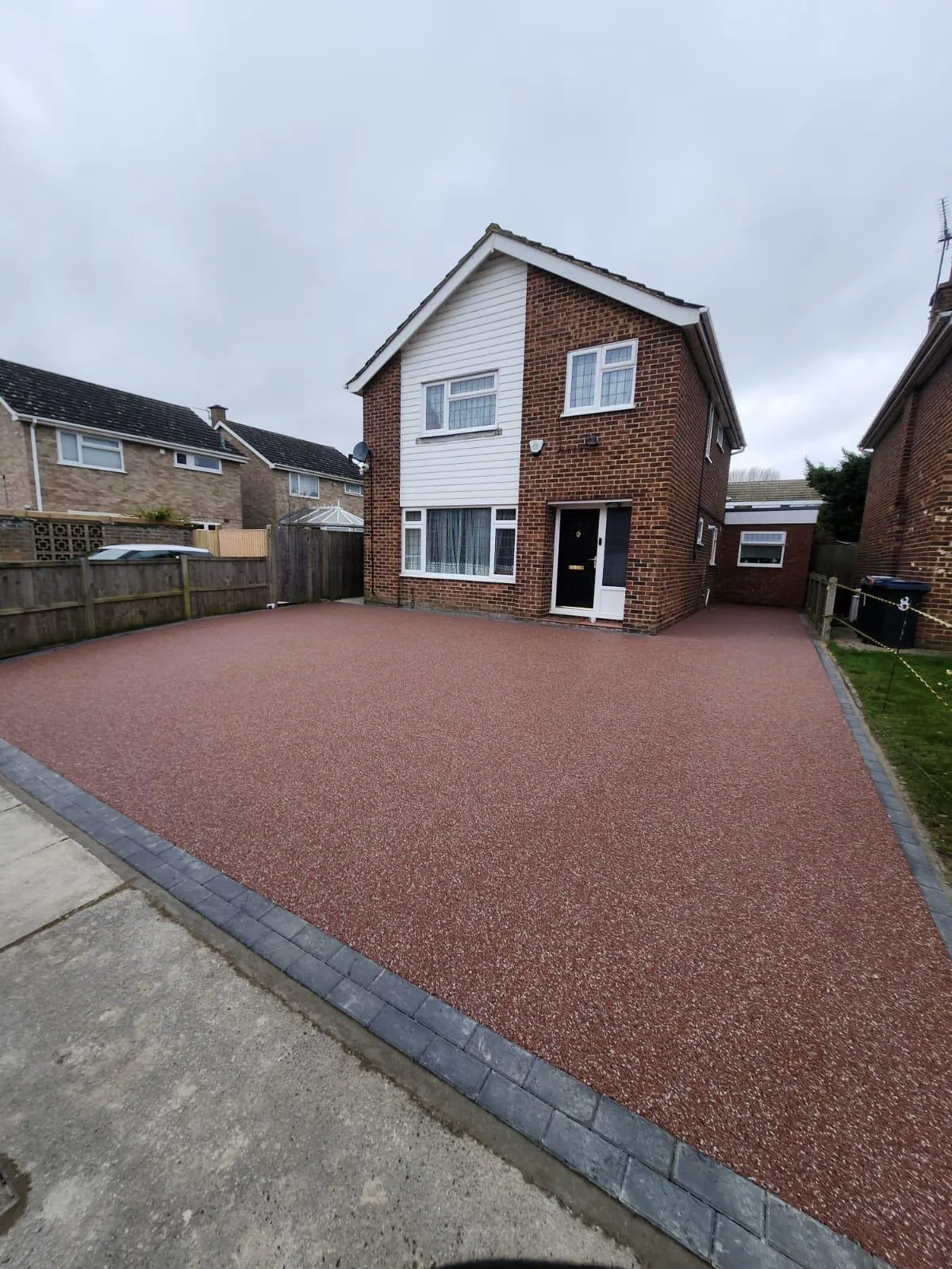Landscaped front garden with paved pathway